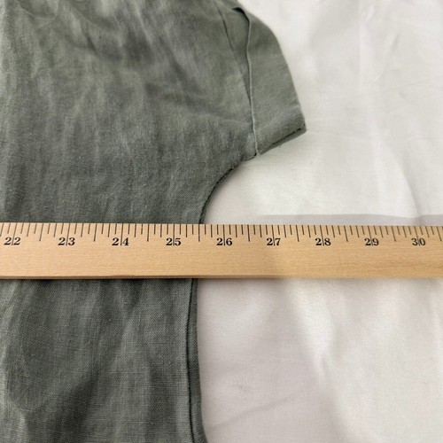 Lungo L’Arno Linen Dress Olive Green Relaxed Fit Made in Italy Size 1X Coastal - Picture 5 of 6