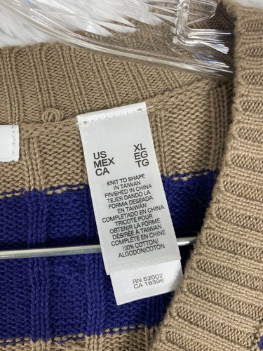 Liz & Co. Long Sleeve V-Neck Sweater Purple Brown Stripes Size XL - Picture 5 of 9