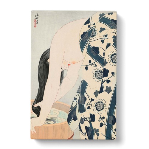 Mädchen Haarwäsche asiatisch Ito Shinsui Leinwand Wandkunst gerahmter Druck Bild - Bild 3 von 7