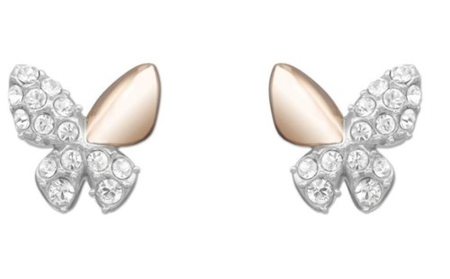 Swarovski Better Butterfly Earrings Rose Gold/Silver Tone Clear Crystal 5074336 - Picture 8 of 9