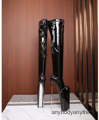 35-47 Übergröße 30 cm super hoher Stilettoabsatz Damen & Plateau Overknee Stiefel Reißverschluss - Bild 17 von 31