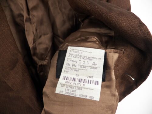 HUGO BOSS MENS 38 R BLAZER SUIT SPORTCOAT BROWN LINEN WOOL MOHAIR MADE IN USA - Picture 8 of 9