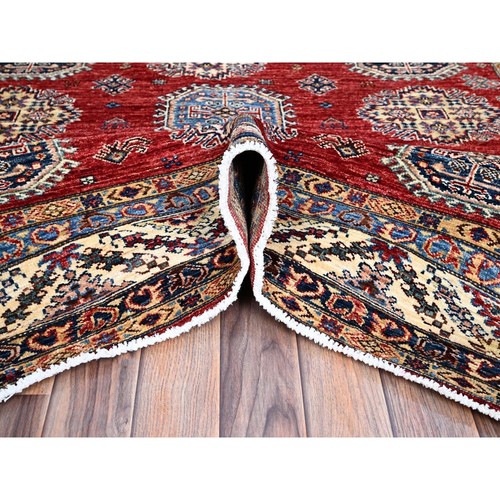 6'1""x8'10"" Toreador rot afghanisch handgeknüpft super kasachischer Wollteppich G86888 - Bild 6 von 12