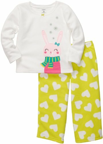 Carter's Girl's Winter Snow Bunny and Hearts Fleece Pajama Set - 第 1/5 張圖片