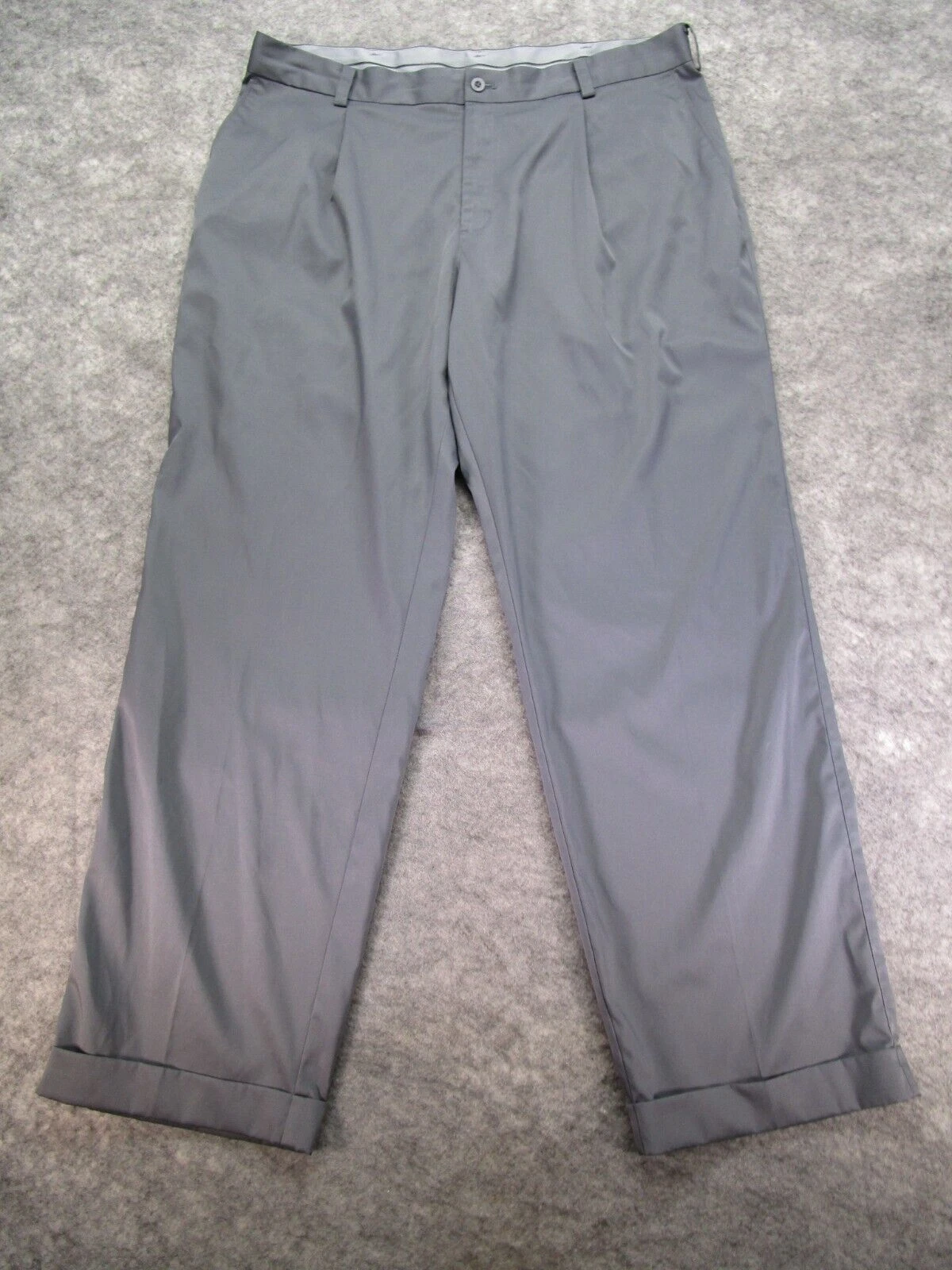 Nike Pants mens 38 x 32 Straight Flat Front Gray golf Logo Swoosh