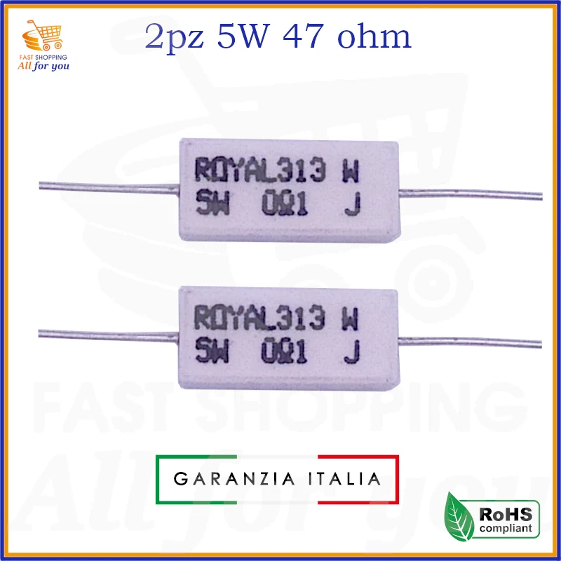 Allen-Bradley RCR07G473JS Resistenza A Film Di Carbonio 47k Ohm 1/4W ±5% - Lotto Da 10 Pezzi