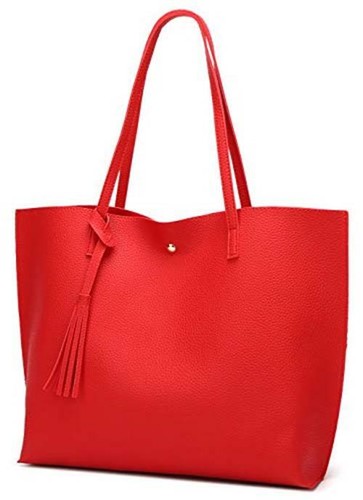 Women's Soft Faux Leather Tote Shoulder Bag from Dreubea, Big Assorted Colors - Picture 131 of 190