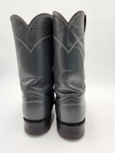 JUSTIN Gray Leather Roper Cowboy Western Boots Mens 7 D 3025 USA Made Womens 8.5 - Picture 7 of 23