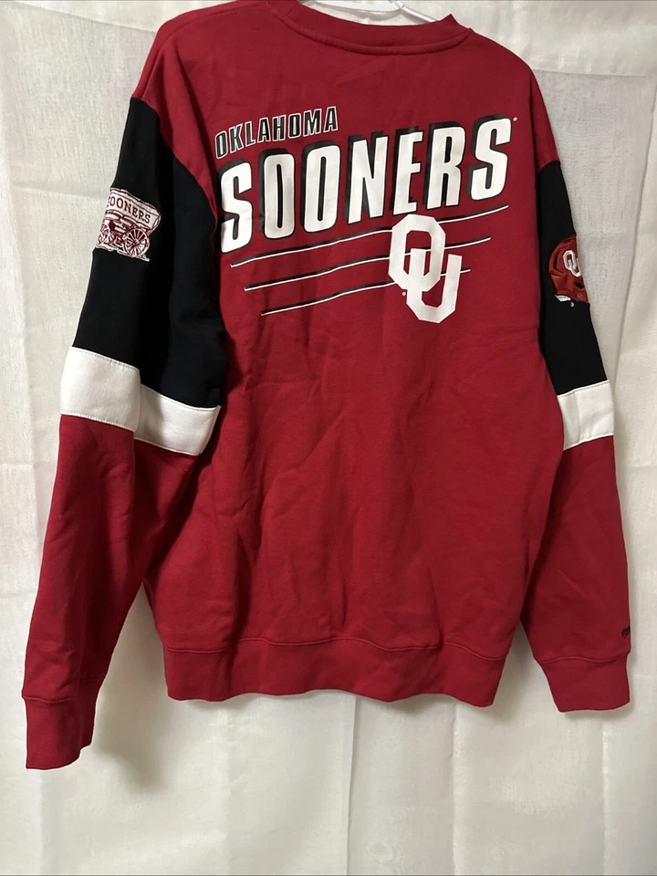 Sudadera de fútbol americano Mitchell & Ness NCAA Oklahoma Sooners nueva con etiquetas talla grande Foto 2 de 4