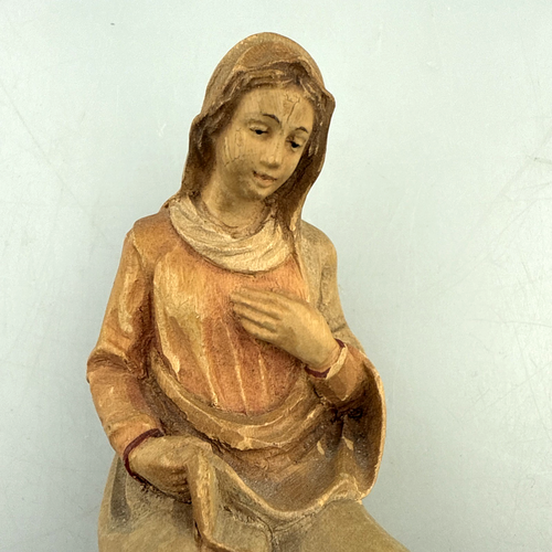 ANRI Virgin Mary Nativity Figurine Wooden Hand Carved Kneeling Karl Kuolt VTG - Picture 4 of 10