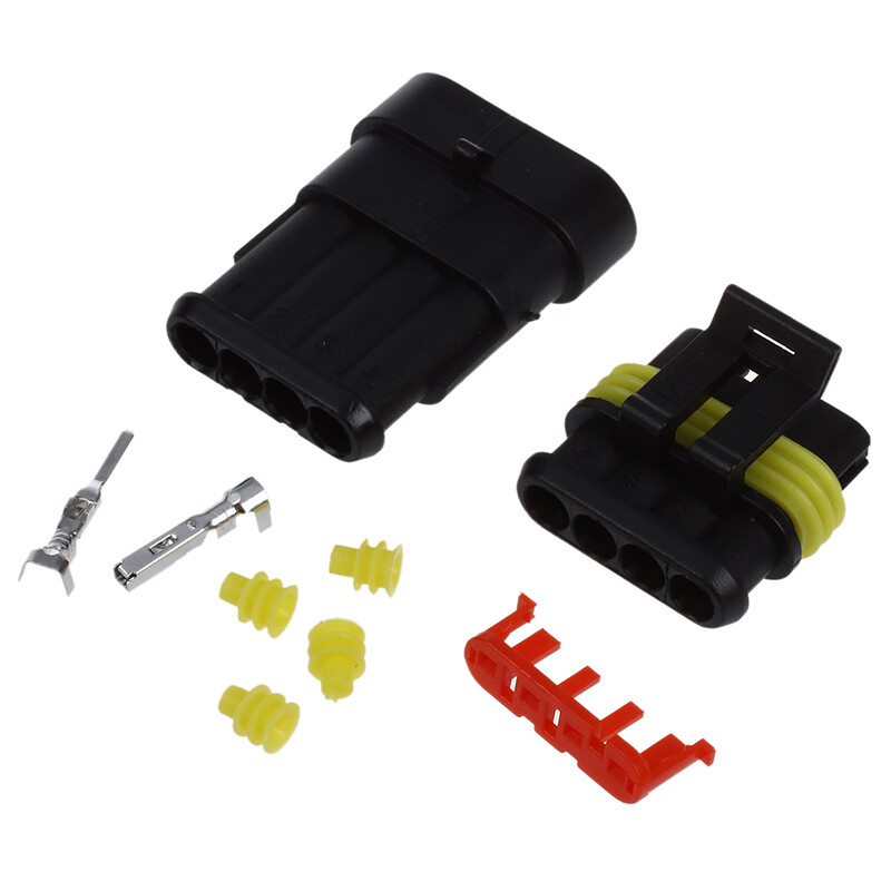 5 Set 4 polig Stecker Steckverbinder Wasserdicht fuer Auto KFZ Boot E2J1
