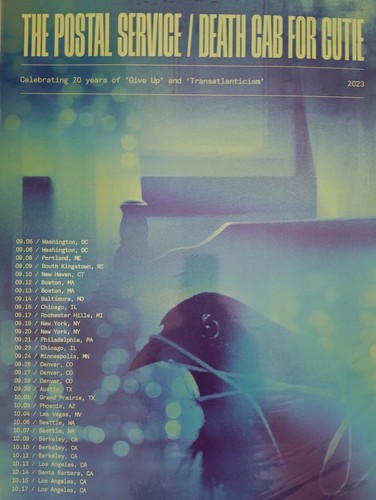 Death Cab For Cutie Postal Service Concert Poster Phoenix Authentic 18 x 24