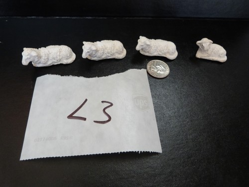 4 VINTAGE Small Sheep Putz Plaster Chalk Christmas Nativity Figures 1.75" EUC L3 - Picture 8 of 8