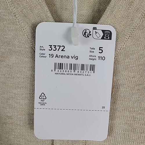 NWT Mayoral Boy Knit Cardigan Long Sleeve Cozy Button Up Sand Heather Tan Sz 5 - Picture 4 of 6