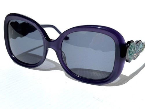 NEW Judith Leiber Violet Purple Jeweled Grey Lens Women's Sunglass JL1674 05 - Picture 9 of 17