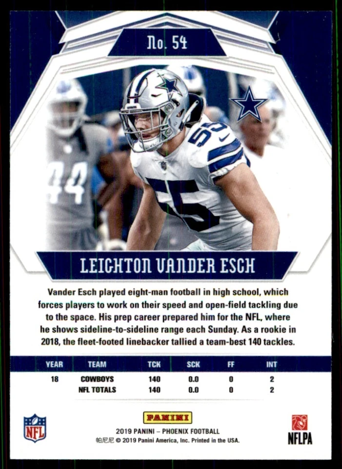 2019 panini phoenix Leighton Vander Esch #54 - Image 2 of 2