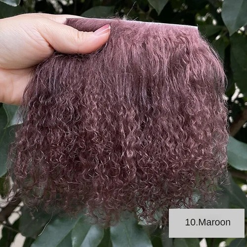 Muñeca mohair tibetana premium rizos de pelo térmicos seguros para teñir manualidades hágalo usted mismo - Imagen 13 de 36