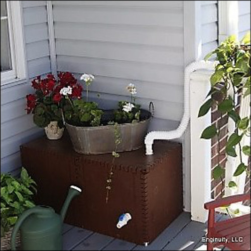 60 Gal Terracotta Decorative Rain Barrel Kit Diverter System