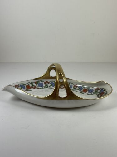 Limoges France Marshall Field’s Porcelain Candy Dish Hand Painted Gold Trim - Picture 3 of 11