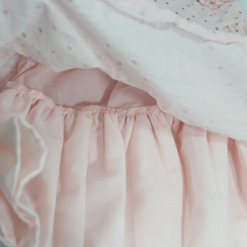 Vestido de fiesta Rachel Zoe bebé niña 24 M rosa oro lunares sin mangas - Imagen 5 de 8