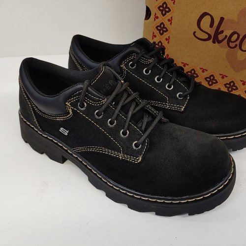 Skechers Parties Mate Oxford Shoes Womens Size 11 Black 45120 Y2K Chunky Style - Picture 3 of 11