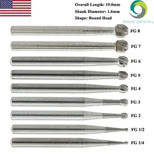 Wave Dental Tungsten Carbide Bur Round Friction Grip FG 1/4 1 2 3 5 6 7 8 Prima