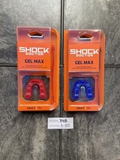 2 NEW Shock Doctor Gel Max Mouthguard - ADULT 11 RED / BLUE Free Shipping