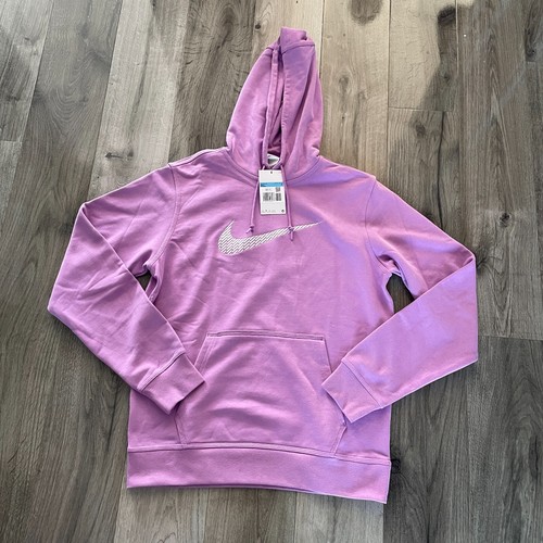 Nike Swoosh Pullover Uomo Felpa con Cappuccio Viola (Media) Nuovo