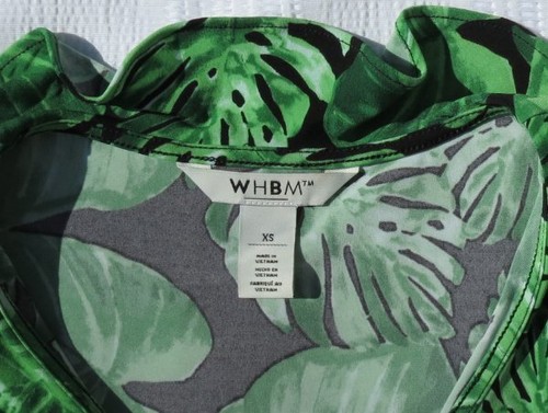 WHITE HOUSE BLACK MARKET US XS S Palm Leaf Stretch Ruffle Wrap Shorts Romper EUC - Picture 4 of 6