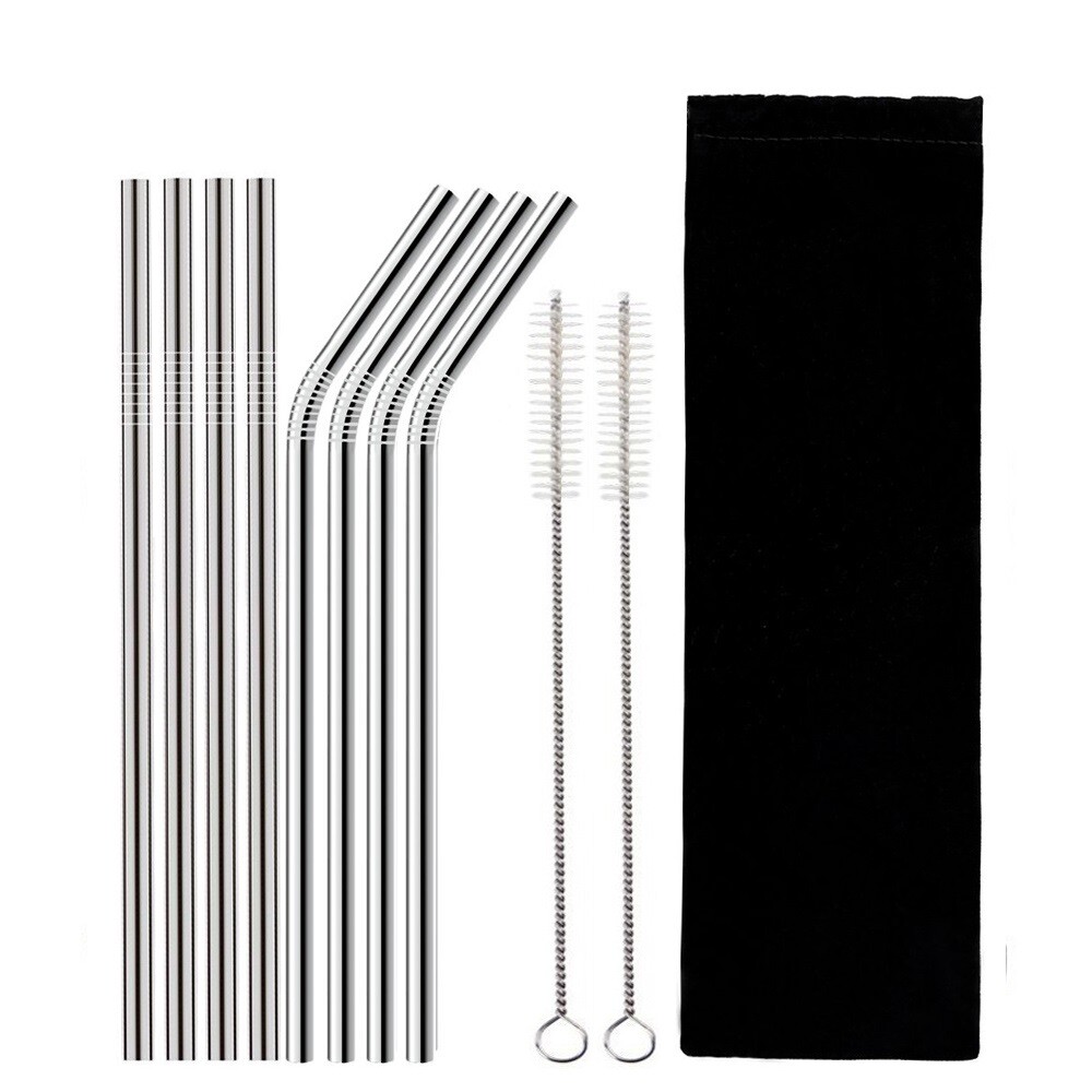 Sustainable & Eco-Friendly Stainless Steel Straws with 2 cleaning Brushes