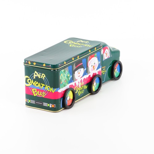 Air Condition Bus Tin Truck Christmas Trinket Box Company 2 Compartments Wheels - Picture 10 of 24