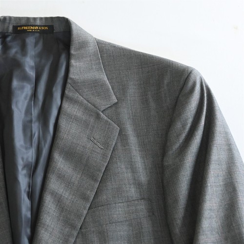 H. Freeman & Son 42S Gray Windowpane USA Made Wool Mens Blazer Sport Coat Jacket - Picture 2 of 24