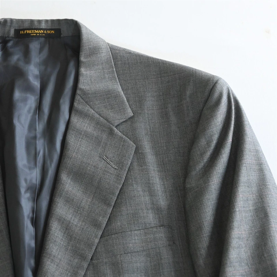 Blazer Abrigo Deportivo Chaqueta H. Freeman & Son 42S Gris Ventana Hecho en EE. UU. Lana Para Hombres Foto 2 de 4