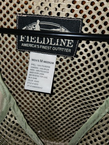 Fieldline Mesh Sports Utility Hunting Fishing Vest Mens M Medium Full Zipper  - Picture 5 of 7