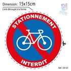 15x15 CM - Sticker Prohibited to The Bikes - Prohibition Parking Bike ISV1