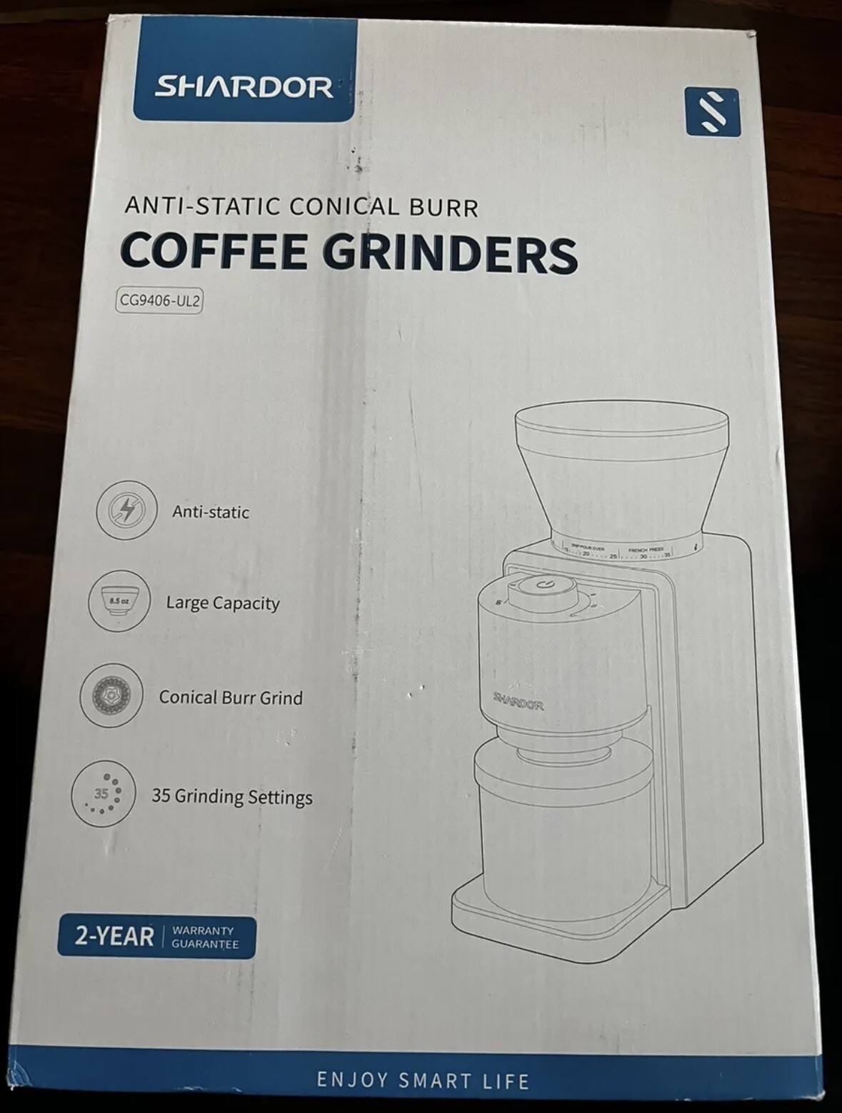 Shardor AntiStatic Conical Burr Coffee Grinder (CG9406UL2) New eBay
