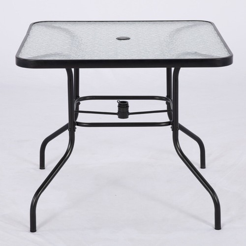 5 Pc Outdoor Dining Set Folding Chairs Tempered Glass Table Patio Garden Black - Picture 9 of 14