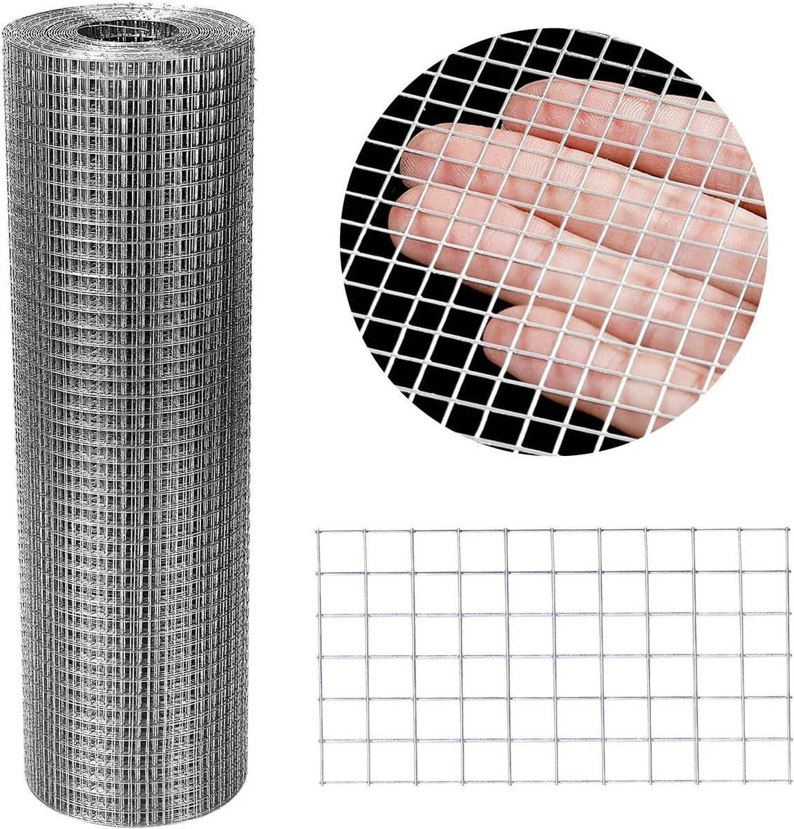 Hardware Cloth 12'' x 20' 1/4 in Galvanized Wire Mesh Roll (23 GA) Chicken  Wire