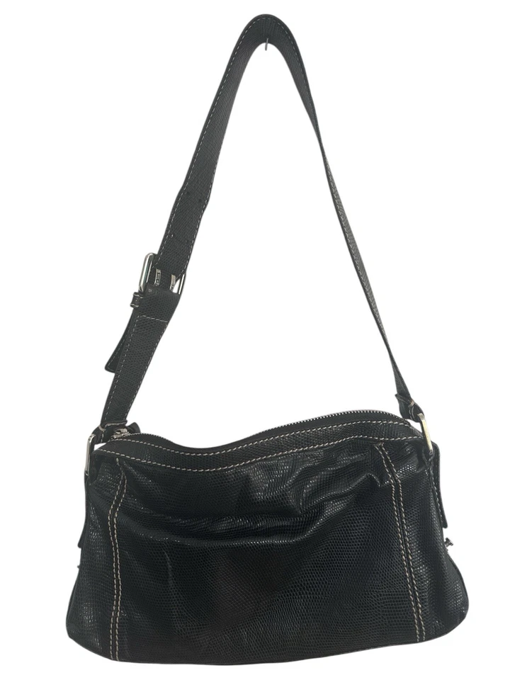 BOLSO DE HOMBRO FRANCESCO BIASIA Hecho en Italia Cuero Negro Foto 2 de 4