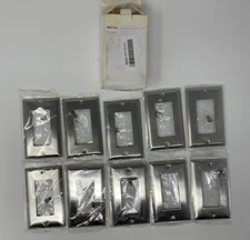 BESTTEN Decorator Receptacle Metal Wall Plate 1 Gang H4.53” x L2.76”, Silver