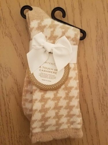 Charter Club Women's Chevron Striped Cashmere Blend Socks, Tan/White (orig $16) - Bild 2 von 2