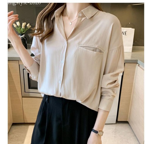 Camicia donna coreana elegante OL abbottonata abbigliamento da lavoro business casual top blusa - Foto 64 di 67