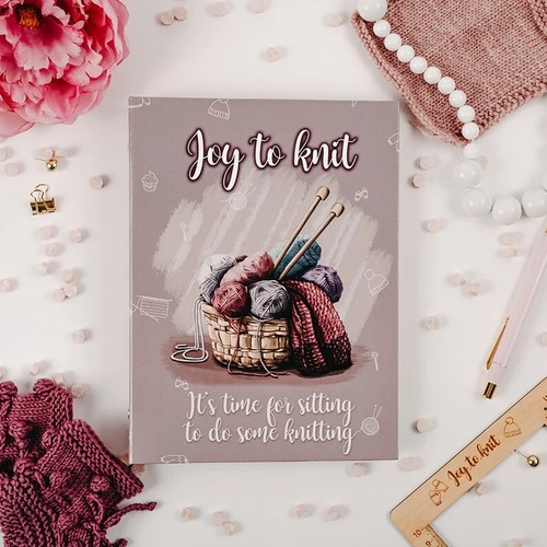 JOY TO KNIT Strickplaner, Notizen und Notizbuch Journal, mauve - Bild 1 von 10