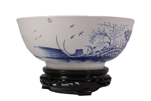 Worcester Porcelain Bowl Rock Strata Island Pattern 1st Period w23 Circa 1770 - Picture 10 of 18