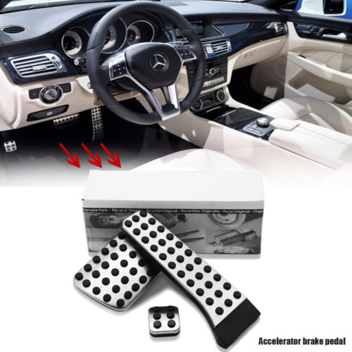 3PCS Accelerator Emergency Brake Pedal Cover For Mercedes Benz C E S Class 09-14 - Picture 3 of 12
