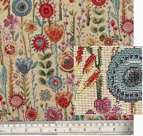 Kew Gardens Cushion, Luxury Tapestry, Various Sizes, Floral, Cream, Black, Large - Picture 11 of 17