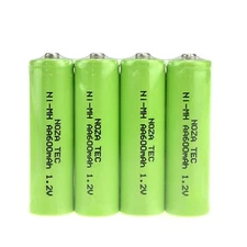 AA Ni-MH 600mAh 1.2V Rechargeable Batteries (4-Pack) - Solar Lamp Replacement