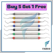 7 Pcs Dental Periodontal Gracey Curettes Set Surgical Hollow Handle Probe