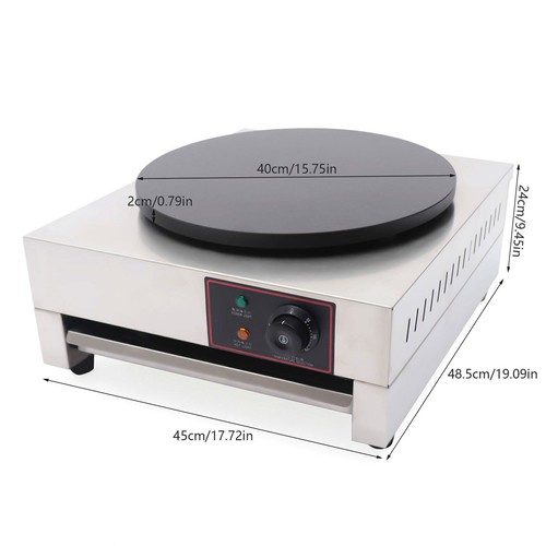 40cm 16'' Crepe Maker Pancake Machine Hotplate Nonstick Griddle Commercial Steel - Picture 2 of 10