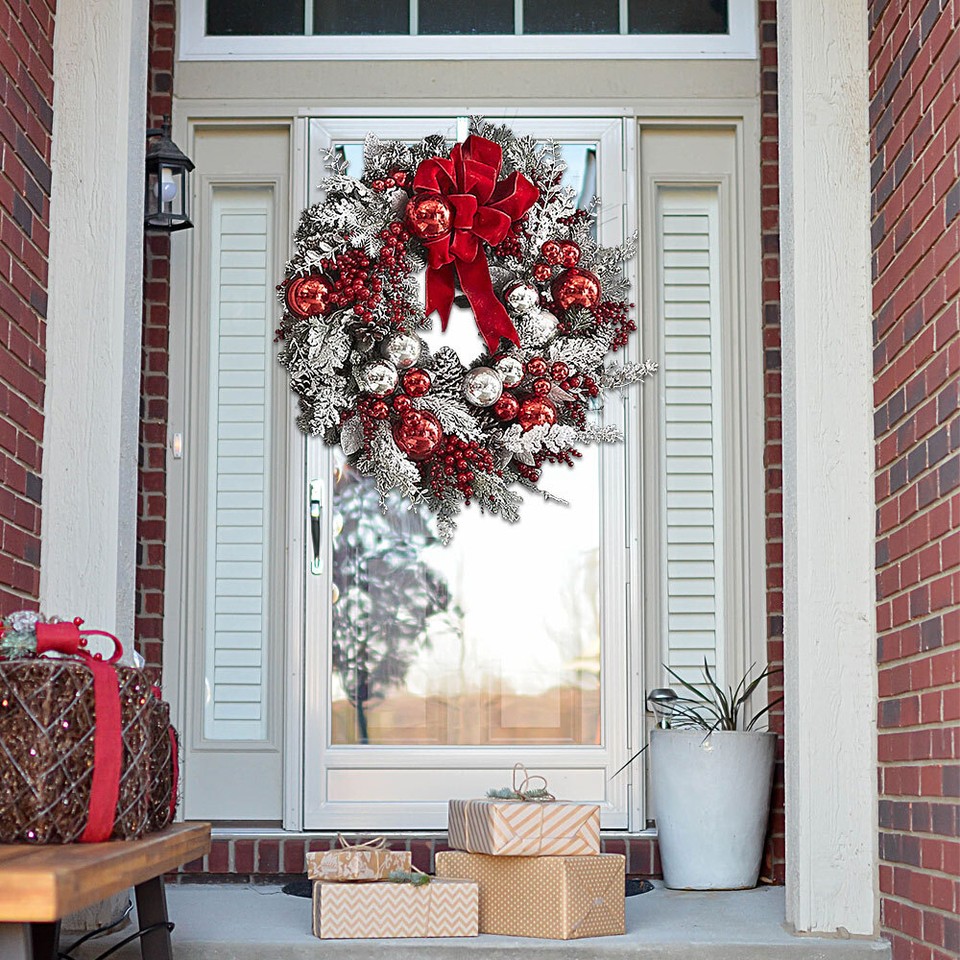 Christmas Wreath Outdoor Front Door Hanging Garland Home Decoration RW